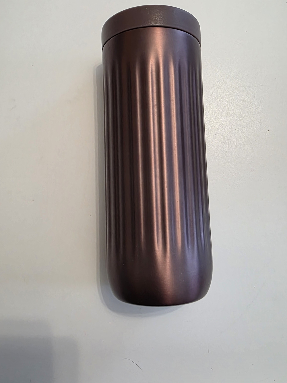 Metallic Plum Ribbed Travel Tumbler